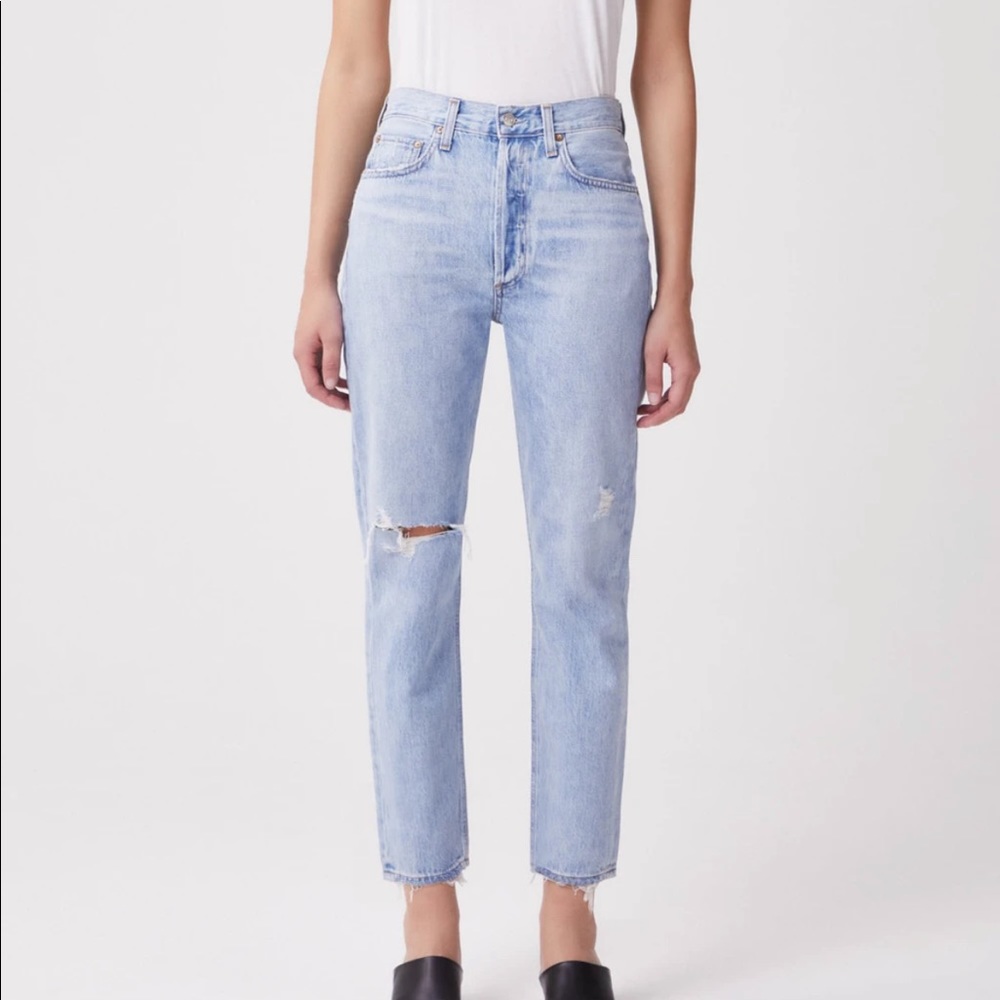 Agolde Riley High Rise Straight Crop in Shatter